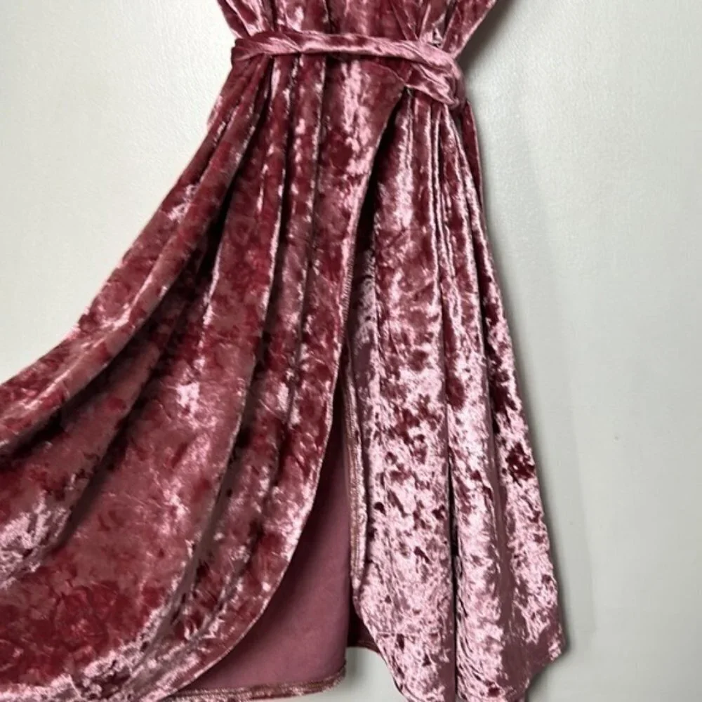 Show Me Your Mumu Andrea Crushed Velvet Wrap Dress S - Picture 5 of 11